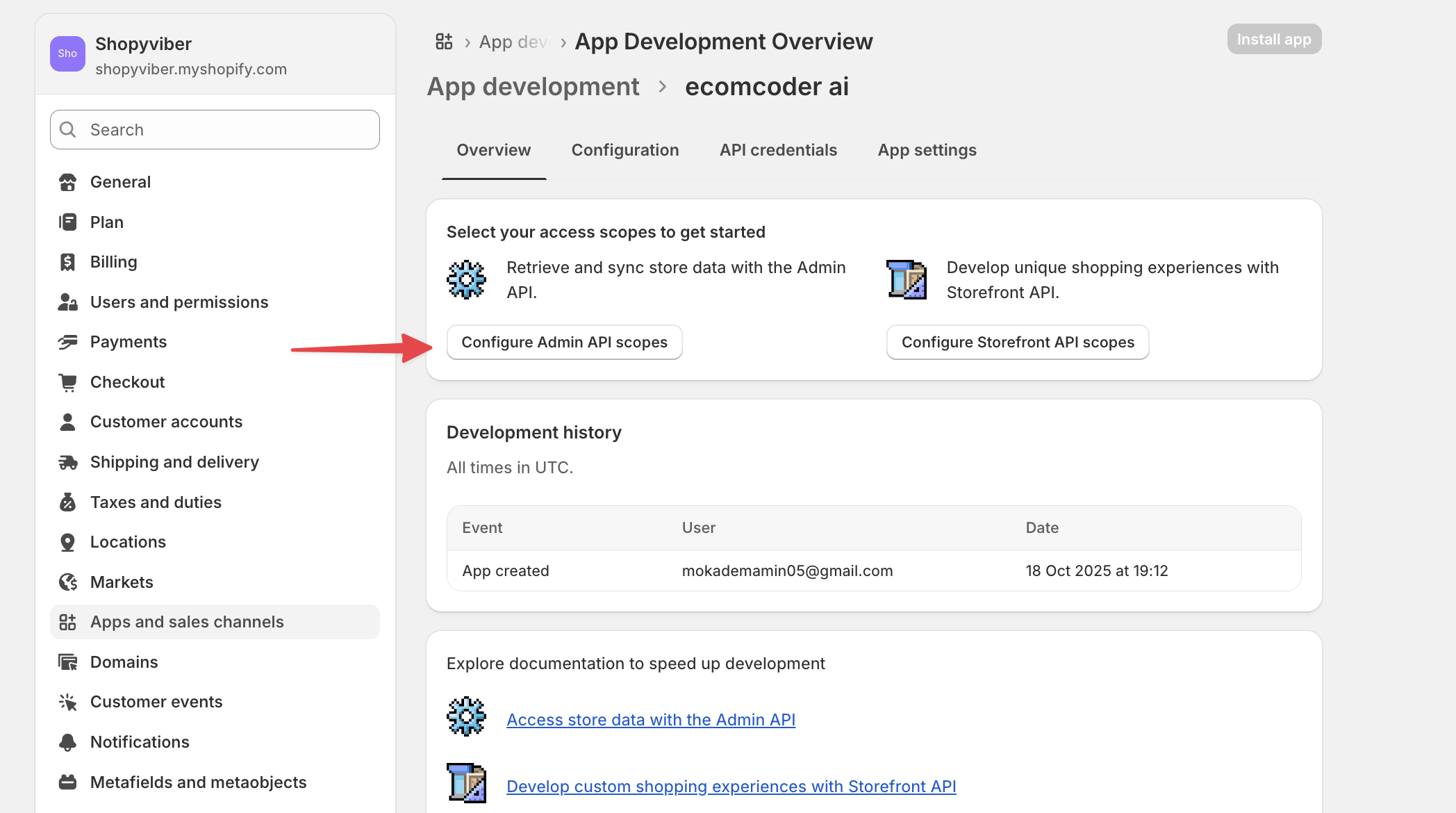 Configure Admin API Scopes